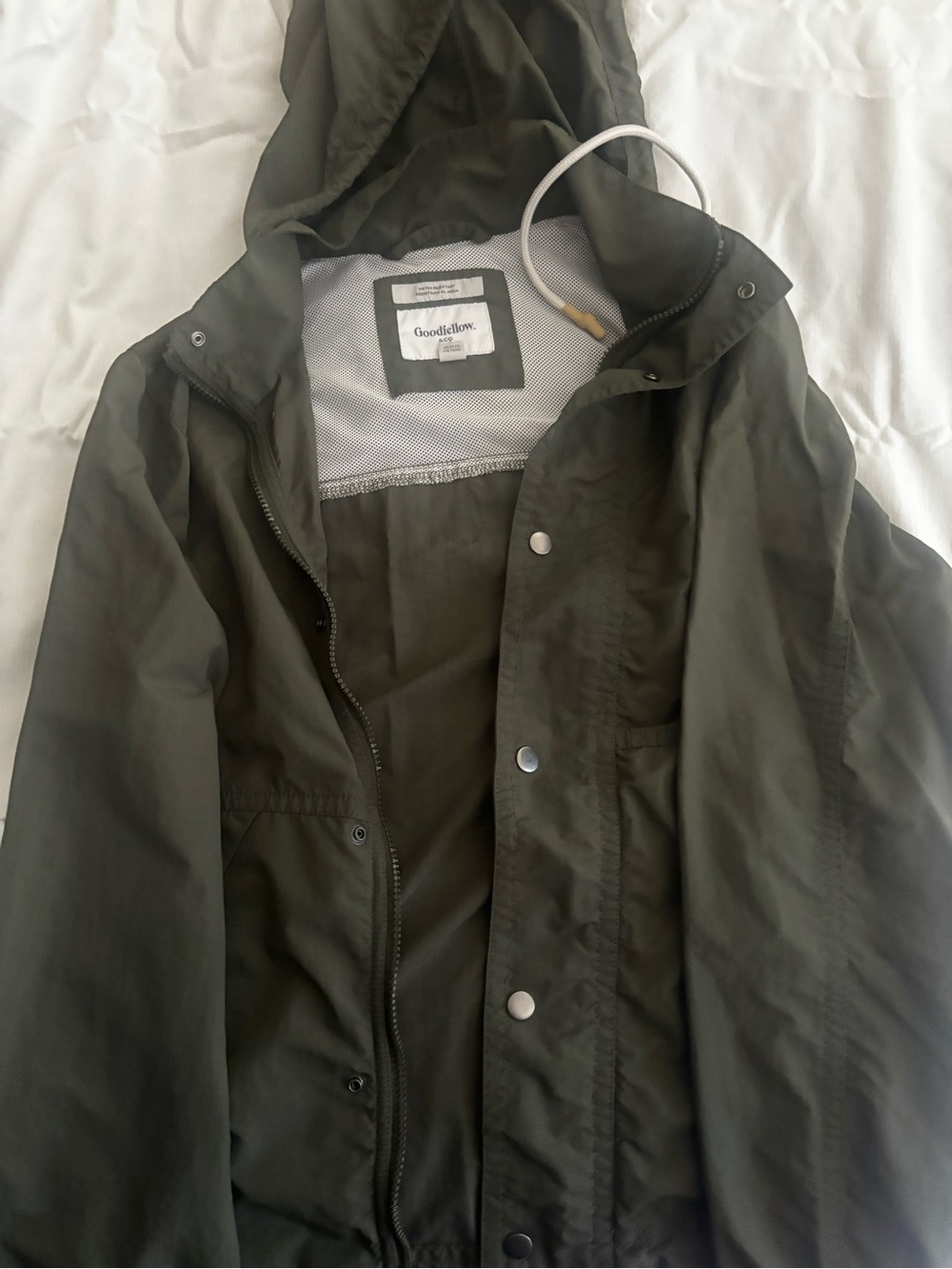 Goodfellow & Co Olive Hooded Rain Jacket